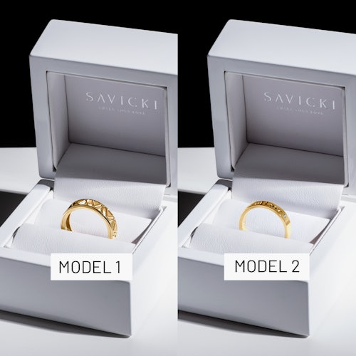 Obrączki partnerskie Sign of Love®: złote, diament, płaska 5,5mm i płaska 4mm